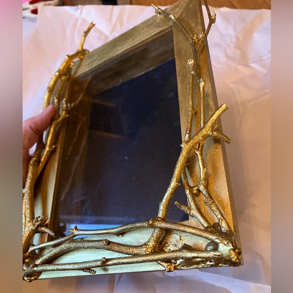 Butterfly Shadow box hand embellished gold organic home decor nature display - Picture 2 of 5